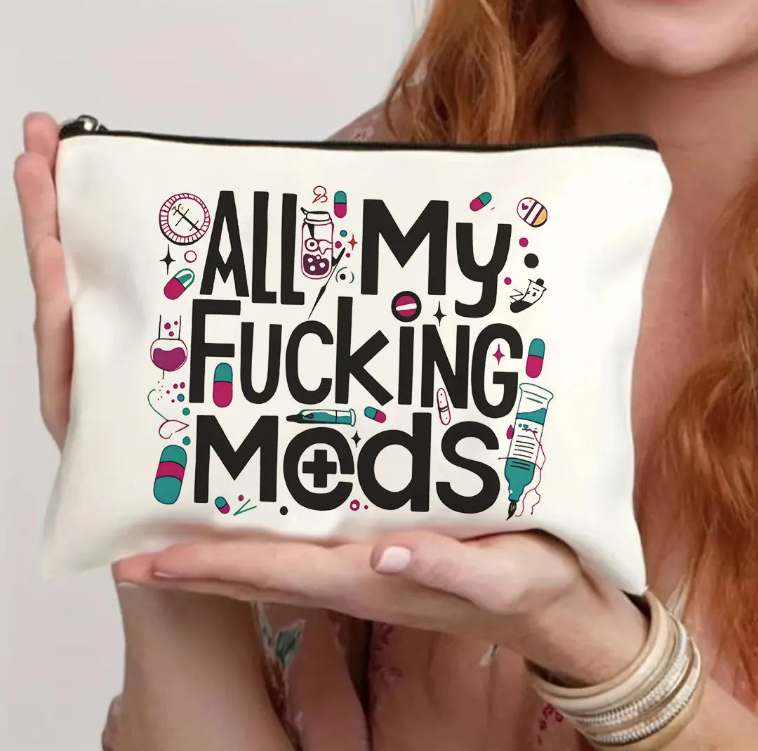 Canvas zip cosmetic bag with polyester interior in one of five colour options