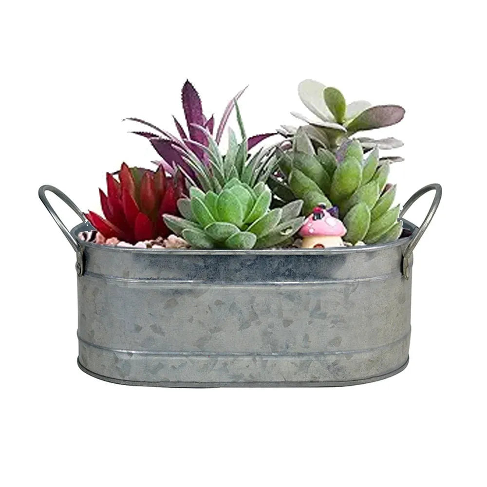 Iron desktop succulent flower pot for small drought-resistant plants