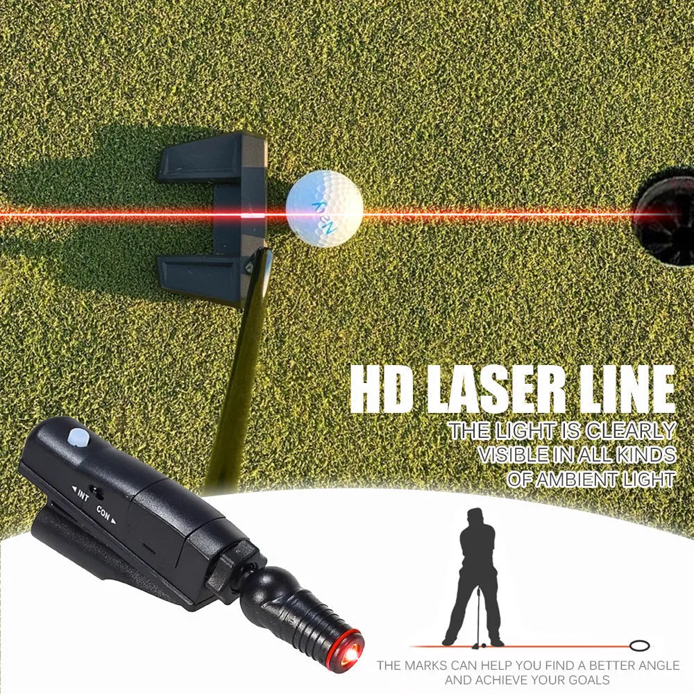 Black golf push rod laser aiming instrument sight for putting alignment practice