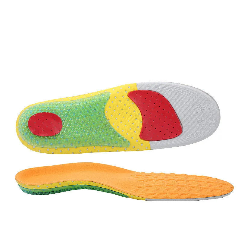 Sweat absorbing breathable insole in blue with polyester mesh and EVA construction for sports and leisure shoes