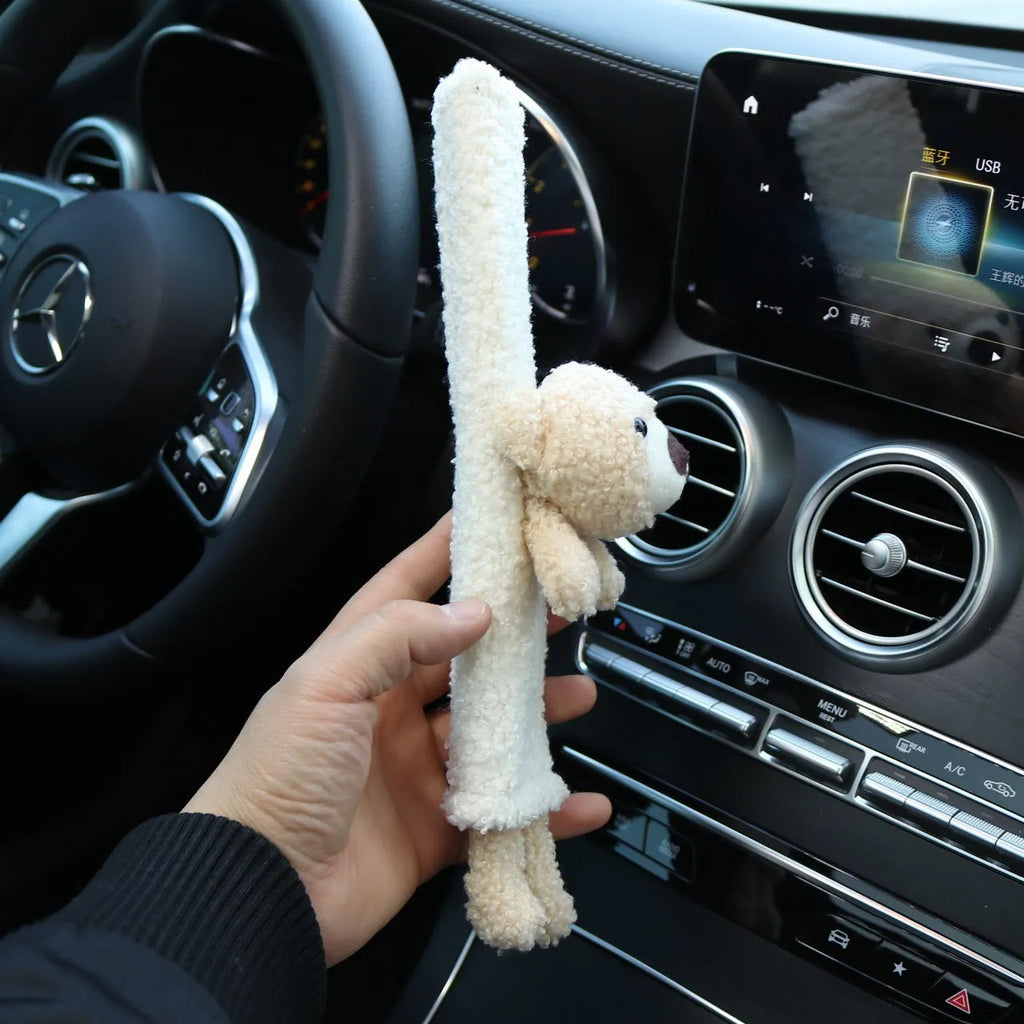 Lamb wool car seat belt shoulder protector in cartoon rabbit, bear, or rabbit bear designs