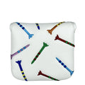Square black golf putter protective sleeve with rocket pattern design