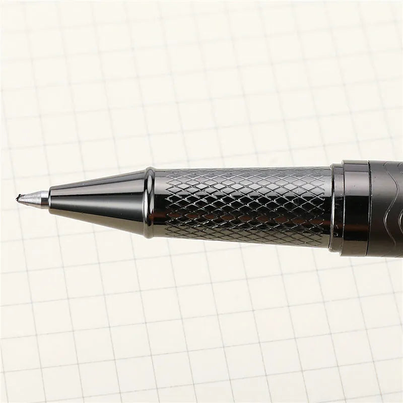 Fog gun grey metal signature pen with 0.5mm bullet nib on a white background