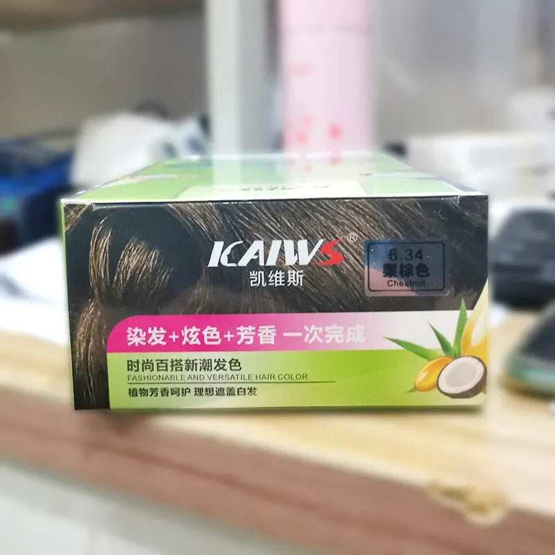 Plant Aromatic Mild Hair Colour Cream kit with 120ml developer and 120ml colour cream tubes in chestnut brown