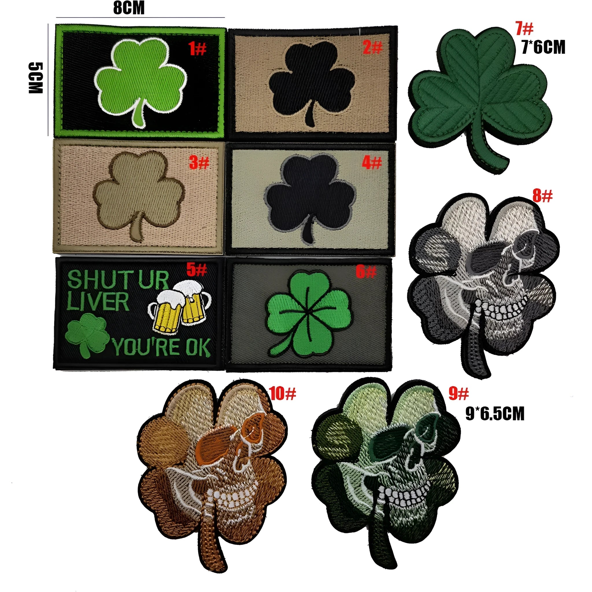 Outdoor embroidered fabric badge with Velcro backing in camo green design