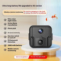 Wireless security camera with 360-degree rotation showing circular design and remote monitoring capability
