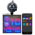 Bluetooth wireless LED car display screen with aluminium frame showing animated graphics