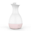 White or pink ultrasonic aromatherapy vase humidifier with colourful night light feature