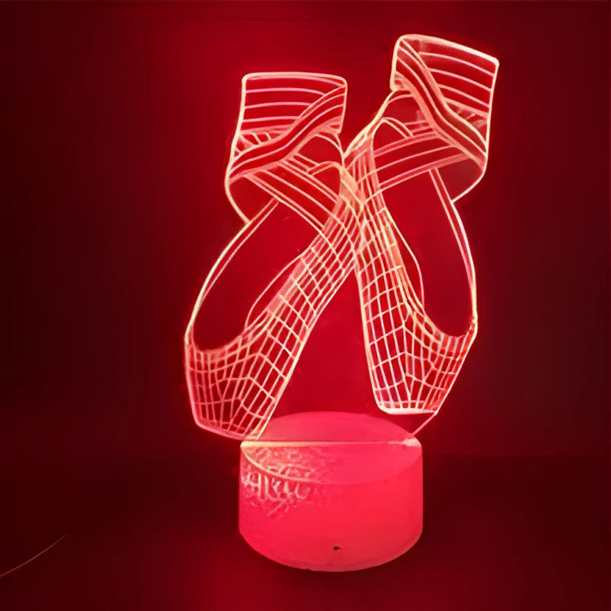 Ballet dancing shoes 3D LED night light with remote control showing colour changing display