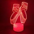 Ballet dancing shoes 3D LED night light with remote control showing colour changing display