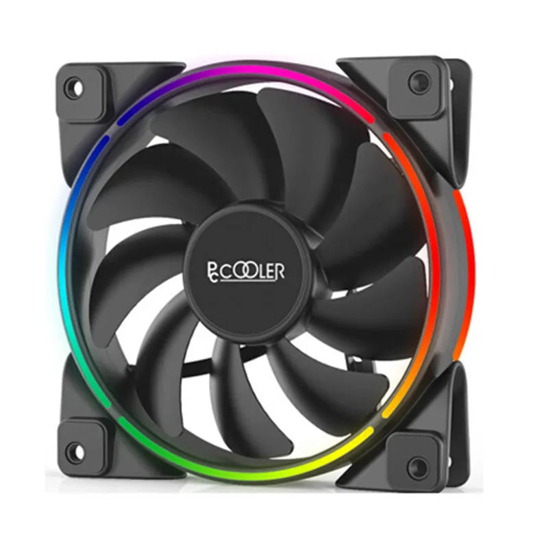 Three black 12cm RGB PC chassis fans with hydraulic bearings