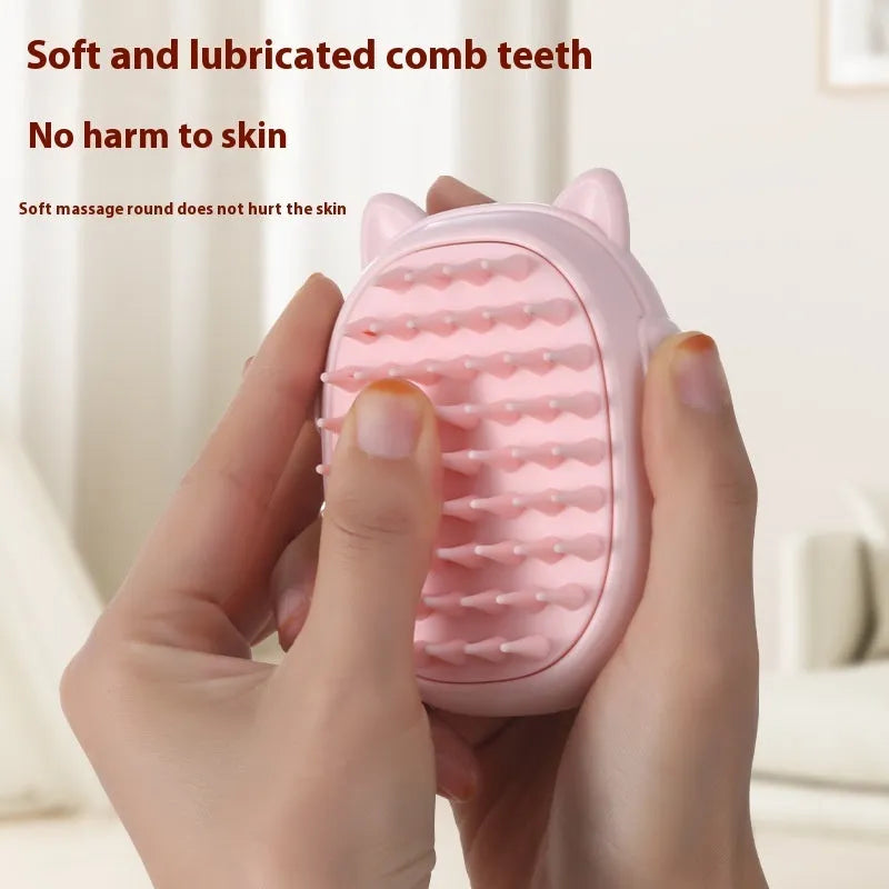 Multifunctional pet comb with laser toy in pink or yellow ABS plastic for cats and dogs