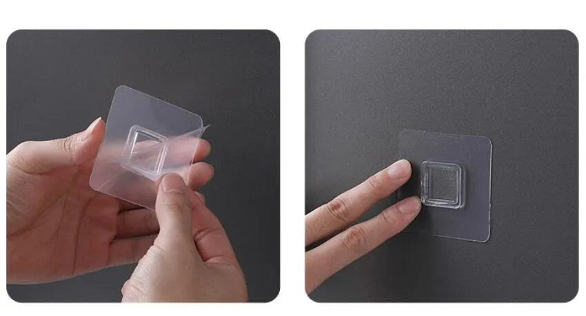 Blue automatic toothpaste dispenser mounted on bathroom wall with one-touch dispensing mechanism