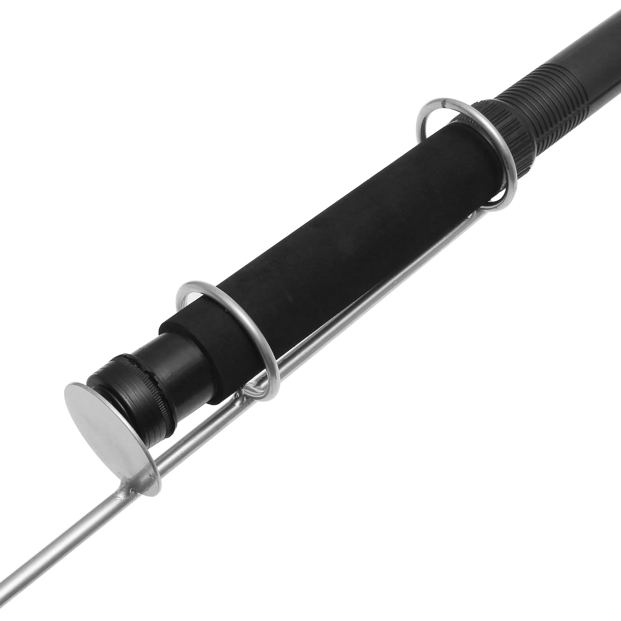White LED fishing rod light panel mounted on a tall telescopic pole for outdoor use