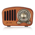 Retro wooden wireless mini speaker in cherry wood or walnut finish with compact dimensions
