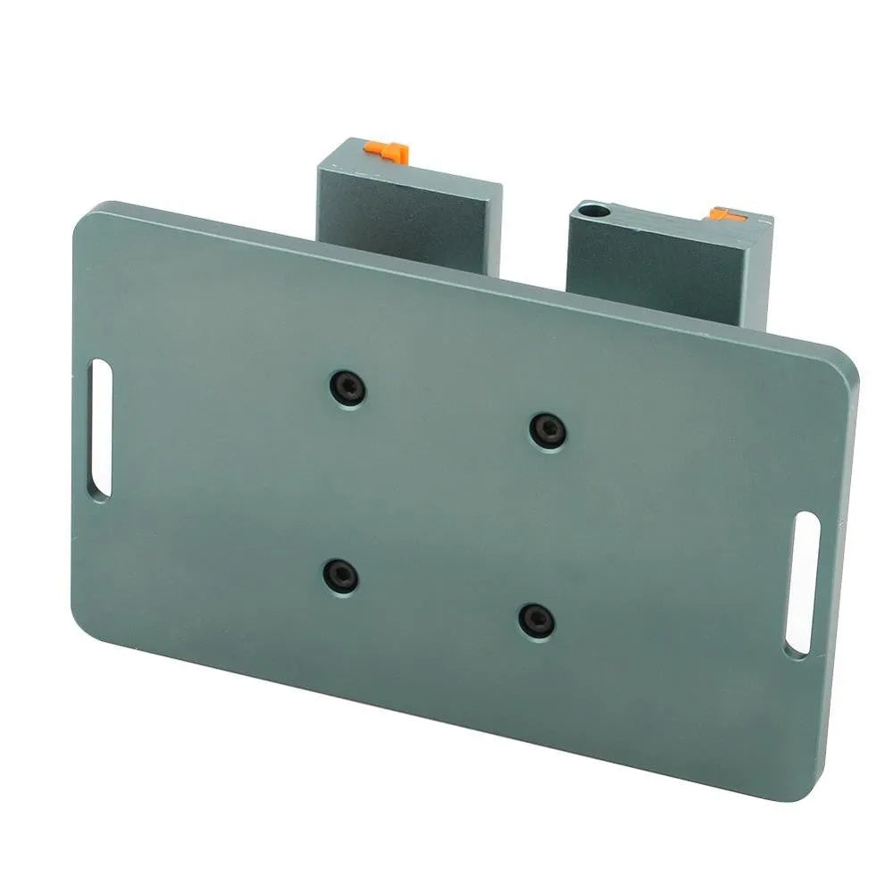 Mobile phone repair clamping fixture with silicone grips and a demolition crowbar tool.