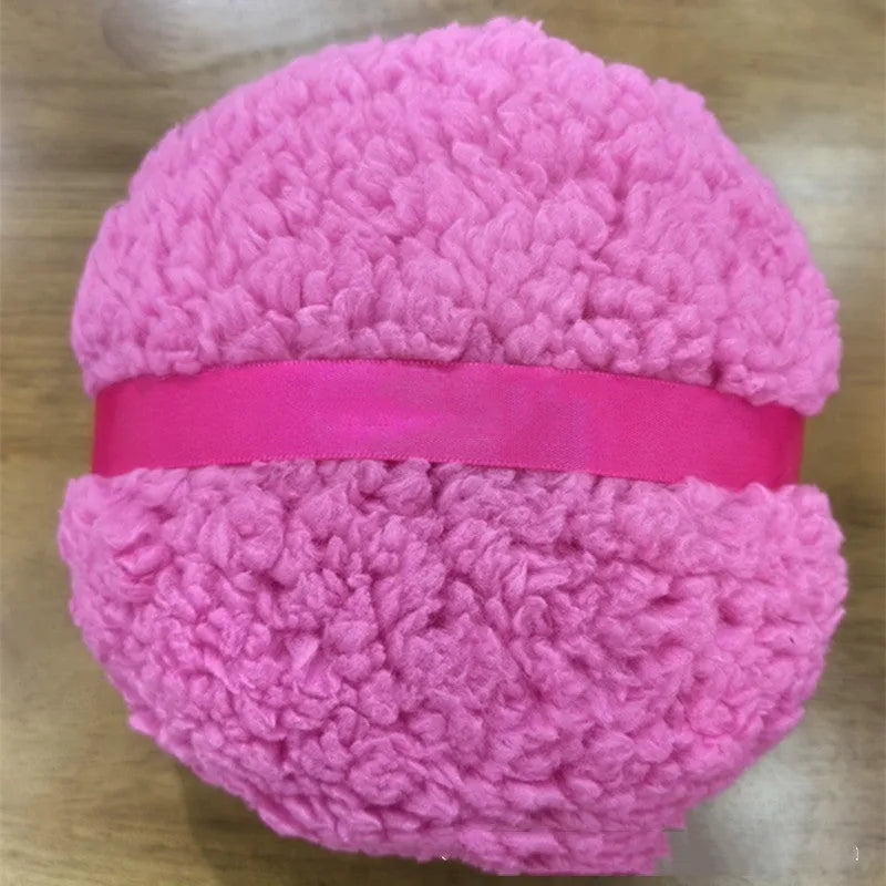 Oversized plush dry powder puff for face makeup application
