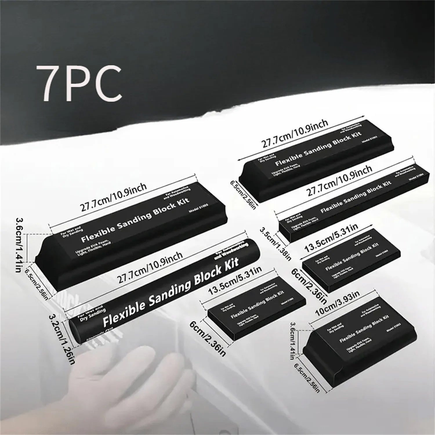 Set of seven black EVA frosted chilling blocks for drinks