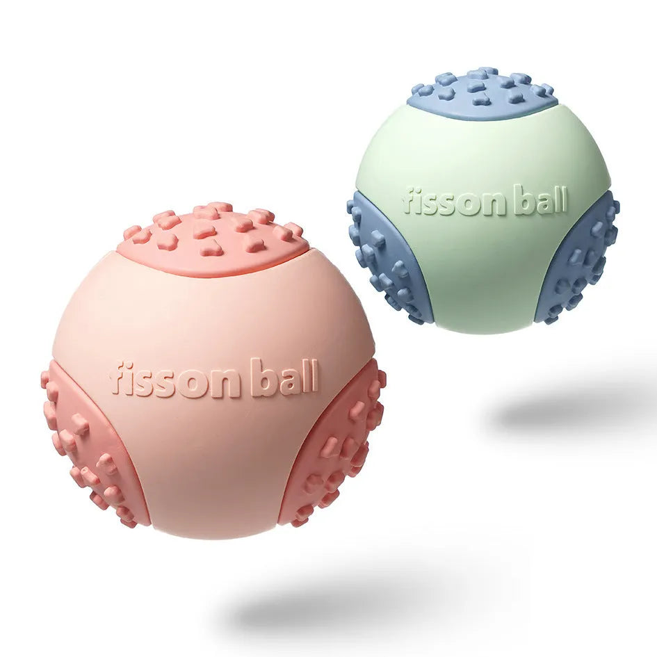 Green interactive rolling ball dog toy measuring 64mm diameter for small medium dogs