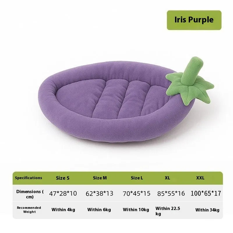 Cloth pet bed mat for dogs and cats, shown in various sizes with a removable cover.