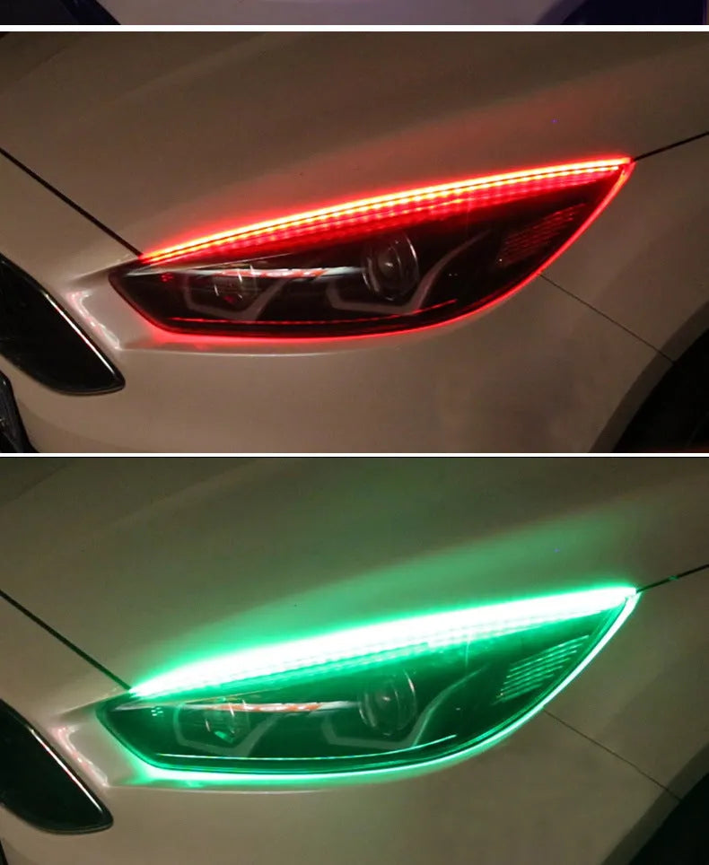 Universal LED daytime running lights with remote control in RGB colours, available in 30cm, 45cm and 60cm sizes