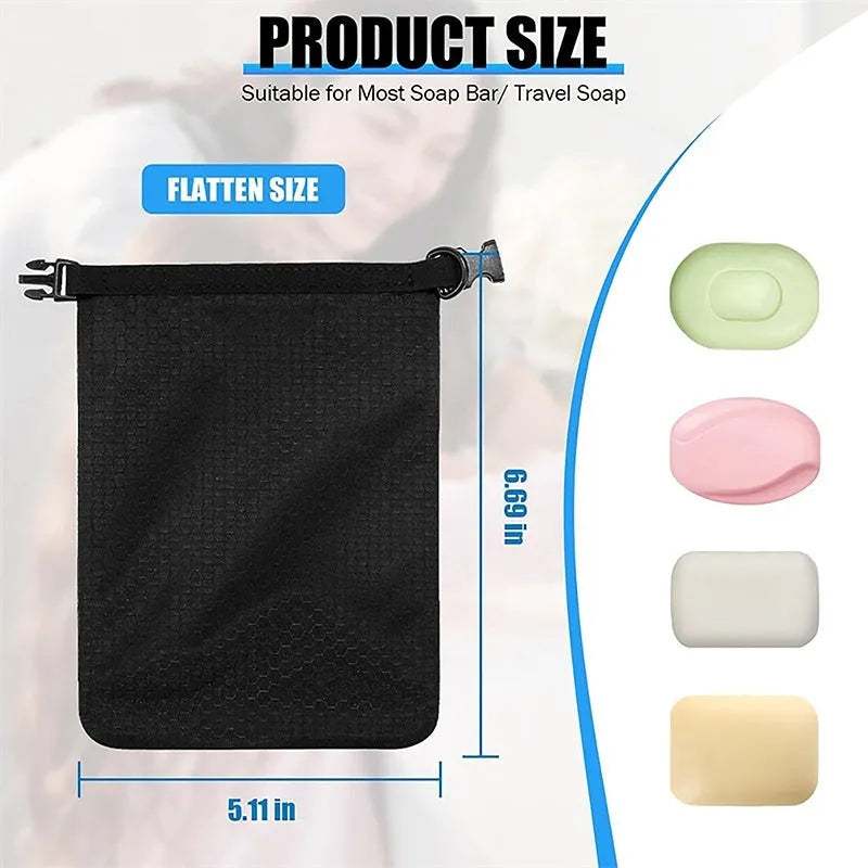 White plastic soap dish with removable bubble net drainage base for quick-drying soap storage.