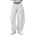 Loose cropped cotton sweatpants with elastic waist and pockets in multiple colour options