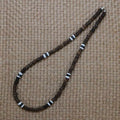 Men tribe ethnic coconut shell necklace with 5mm beads and natural stone, 46cm chain length, tribal style.