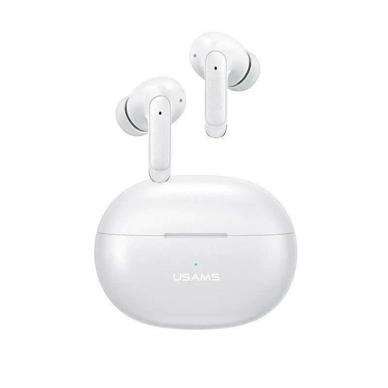 Wireless in-ear Bluetooth gaming headset in gradient blue colour showing compact design.