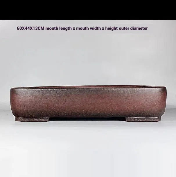 Rectangular antique purple clay flower pot measuring 60x44x13 cm