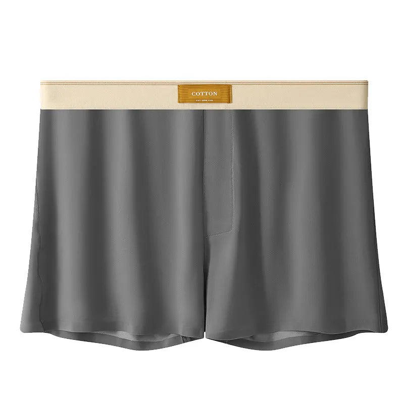 Men's solid colour loose ice silk underwear in a multi-pack.