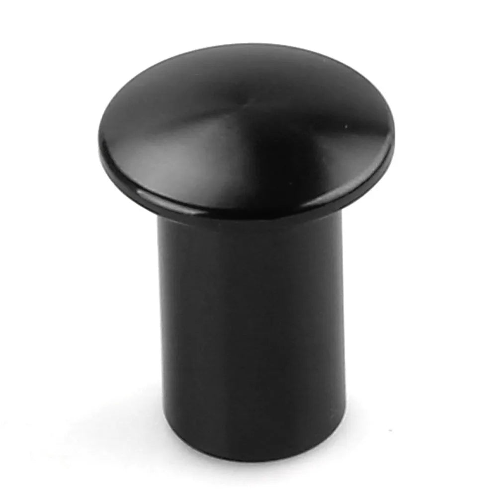 Aluminium alloy car handbrake button cap in red, blue, gold, silver, and black colour options.