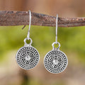 Bohemian retro distressed ethnic earrings with geometric round shape in zinc alloy