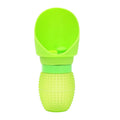 Collapsed and opened views of a silicone folding pet water cup with a lid, shown in a choice of colours.