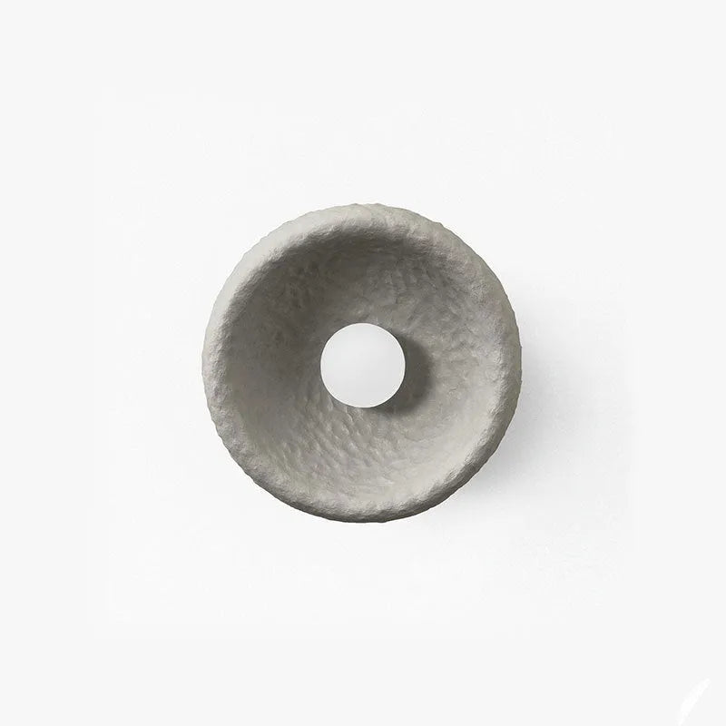 Japanese minimalist wall lamp with resin shade in 20cm, 26cm, or 32cm diameter