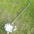 Stainless steel golf ball picker with metallic finish for retrieving balls without bending