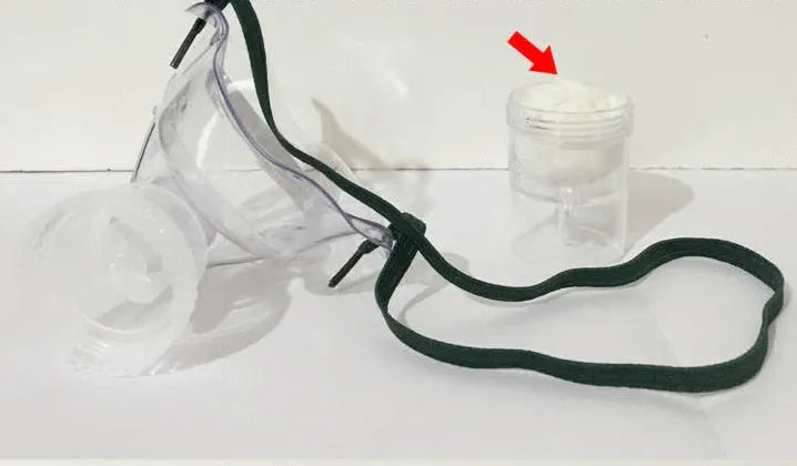 Soft rubber mask aid designed for use with an A format mask.