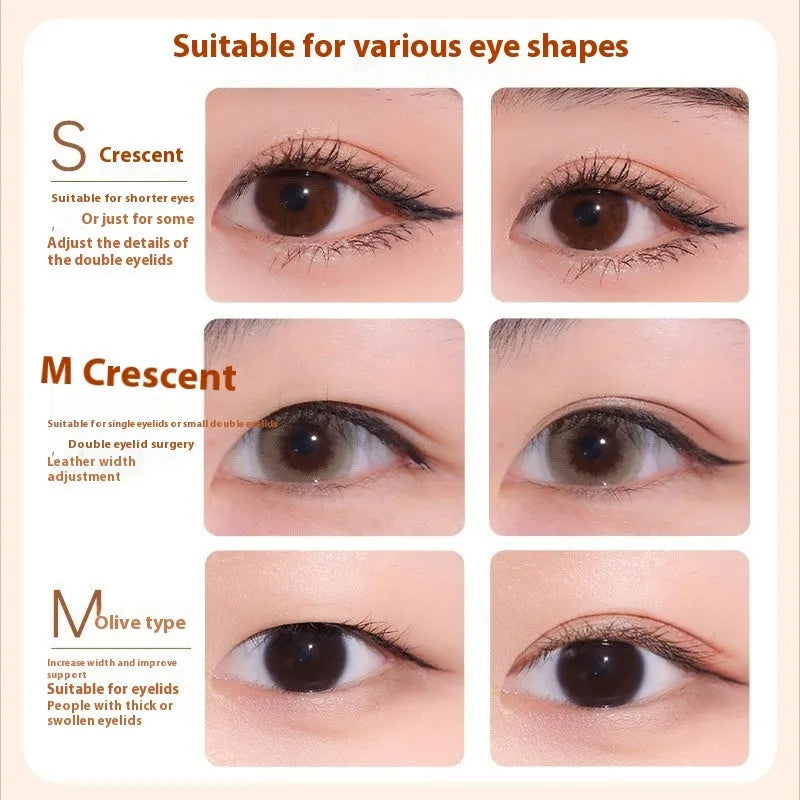 Roll of lace double eyelid stickers with 120 patches in choice of Crescent S, M or Olive M.
