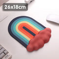 Silicone wrist support mouse pad and keyboard rest set with pastoral cloud pattern in chosen colour