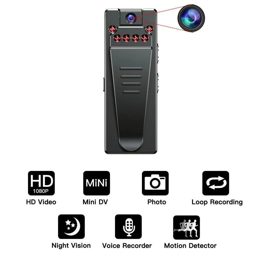 Black 1080p HD DV home camera with ABS plastic body and 90 degree rotation capability