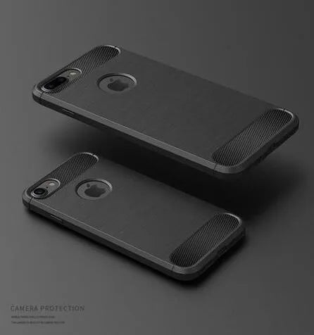 Shock proof TPU phone case back cover in black, compatible with iPhone models 5 to XS Max, solid colour simple style