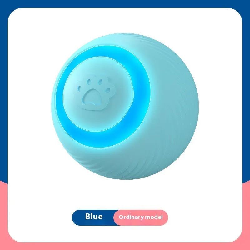 Smart cat teasing ball toy automatic rolling ball rechargeable silicone ABS blue normal style