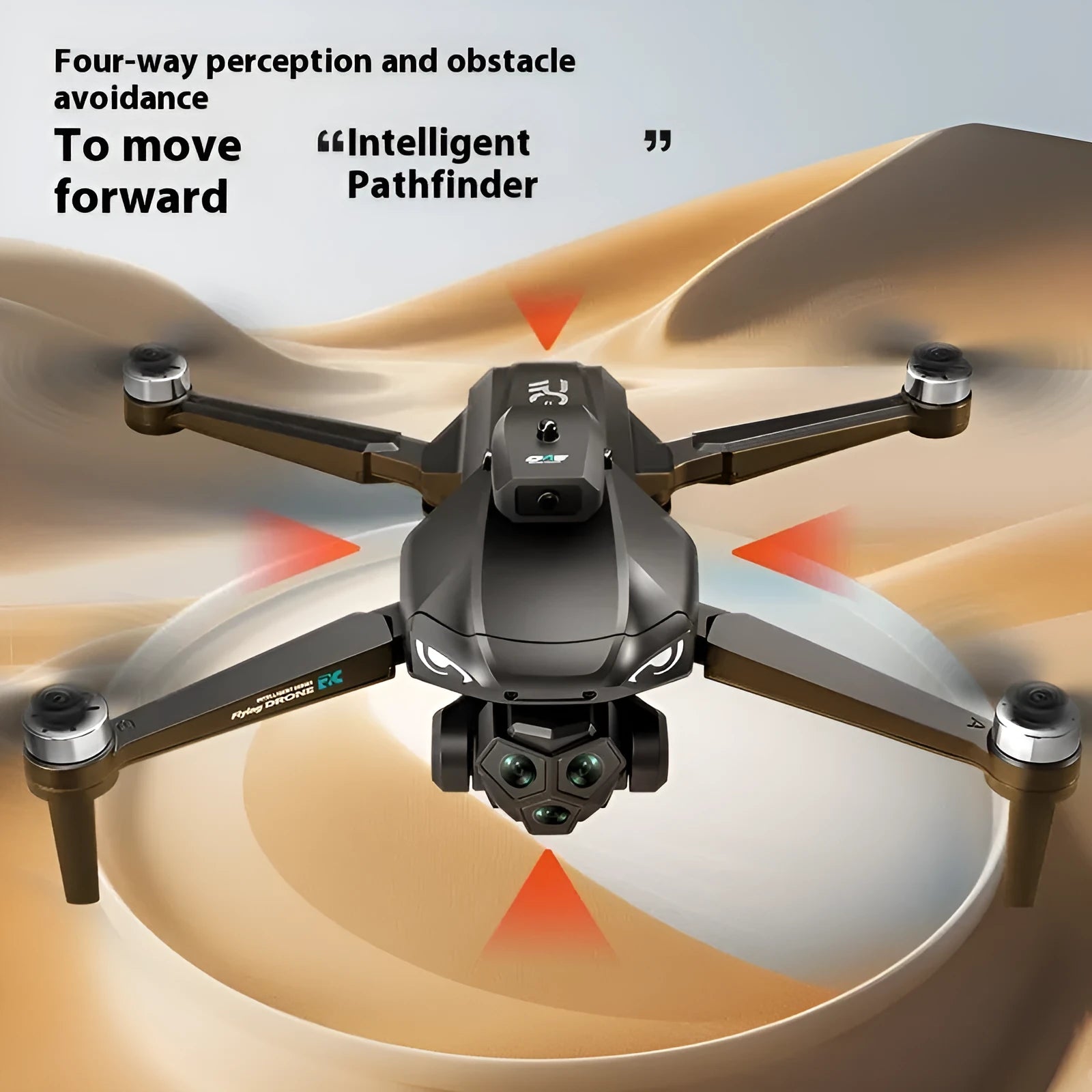 Brushless UAV folding four-axis drone with screen remote control, plastic body, under 30cm size
