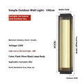 Stainless steel waterproof outdoor wall light fixture for garden or courtyard mounting.