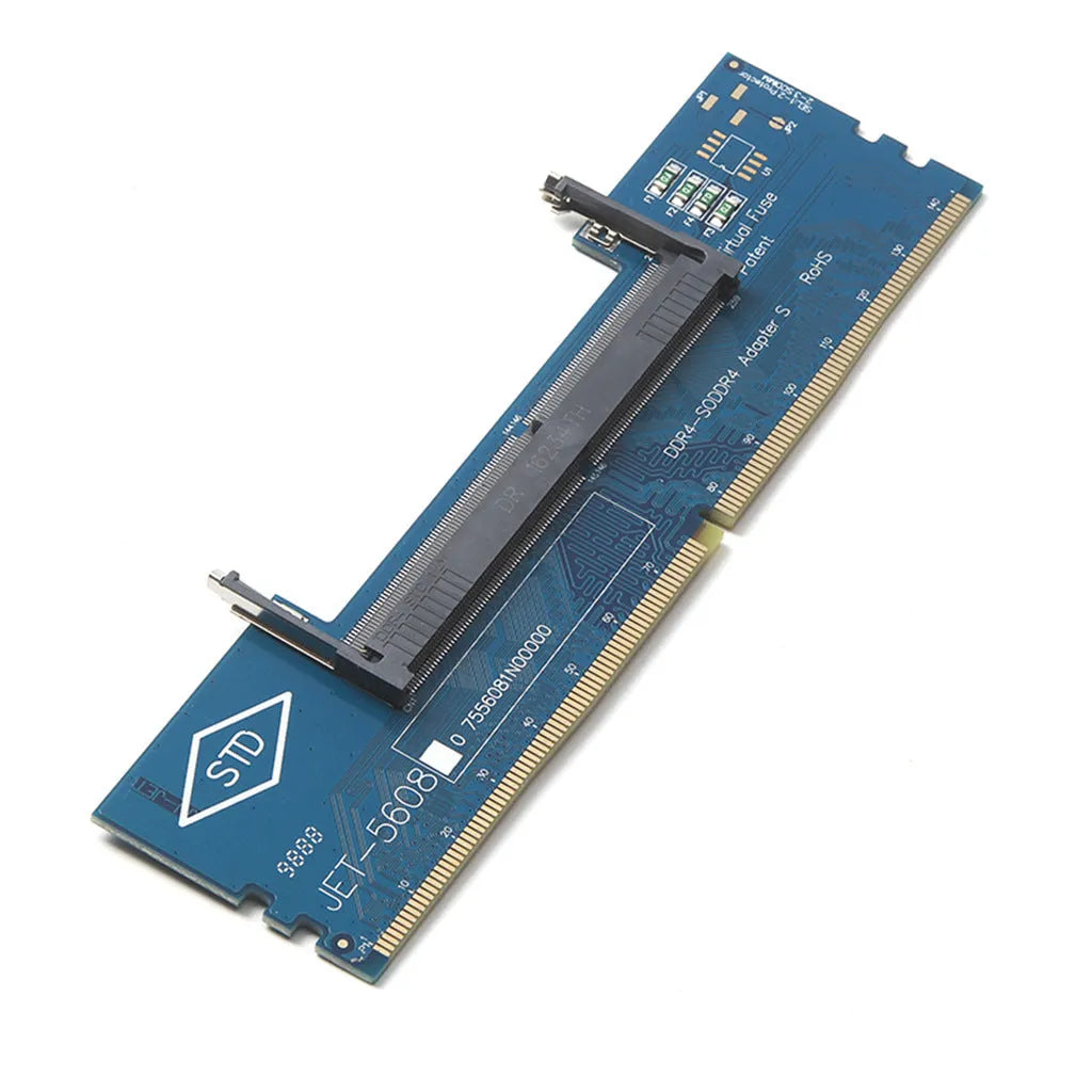DDR4 laptop to desktop memory adapter card with electrostatic packaging and included memory stick