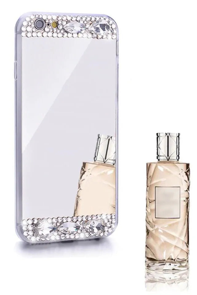 Gold rhinestone silicone back case on a Huawei P30 Pro mobile phone.