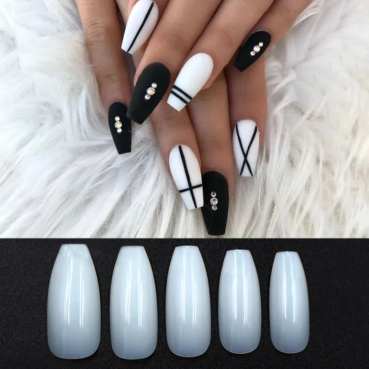 500 clear natural false nails in 10 sizes for professional salon or home application
