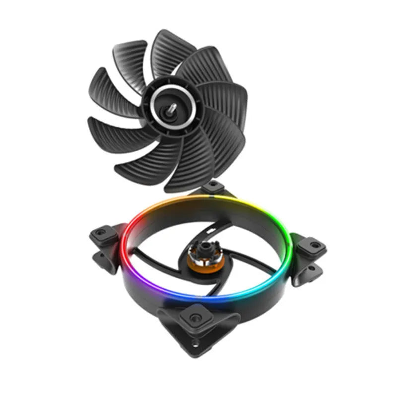 Three black 12cm RGB PC chassis fans with hydraulic bearings