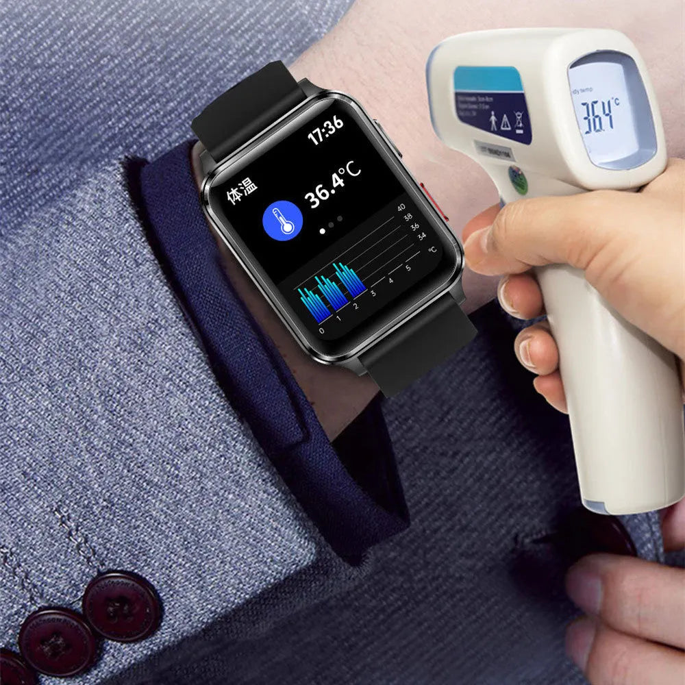 Multi-sport smart watch with 1.70-inch screen showing heart rate monitoring display
