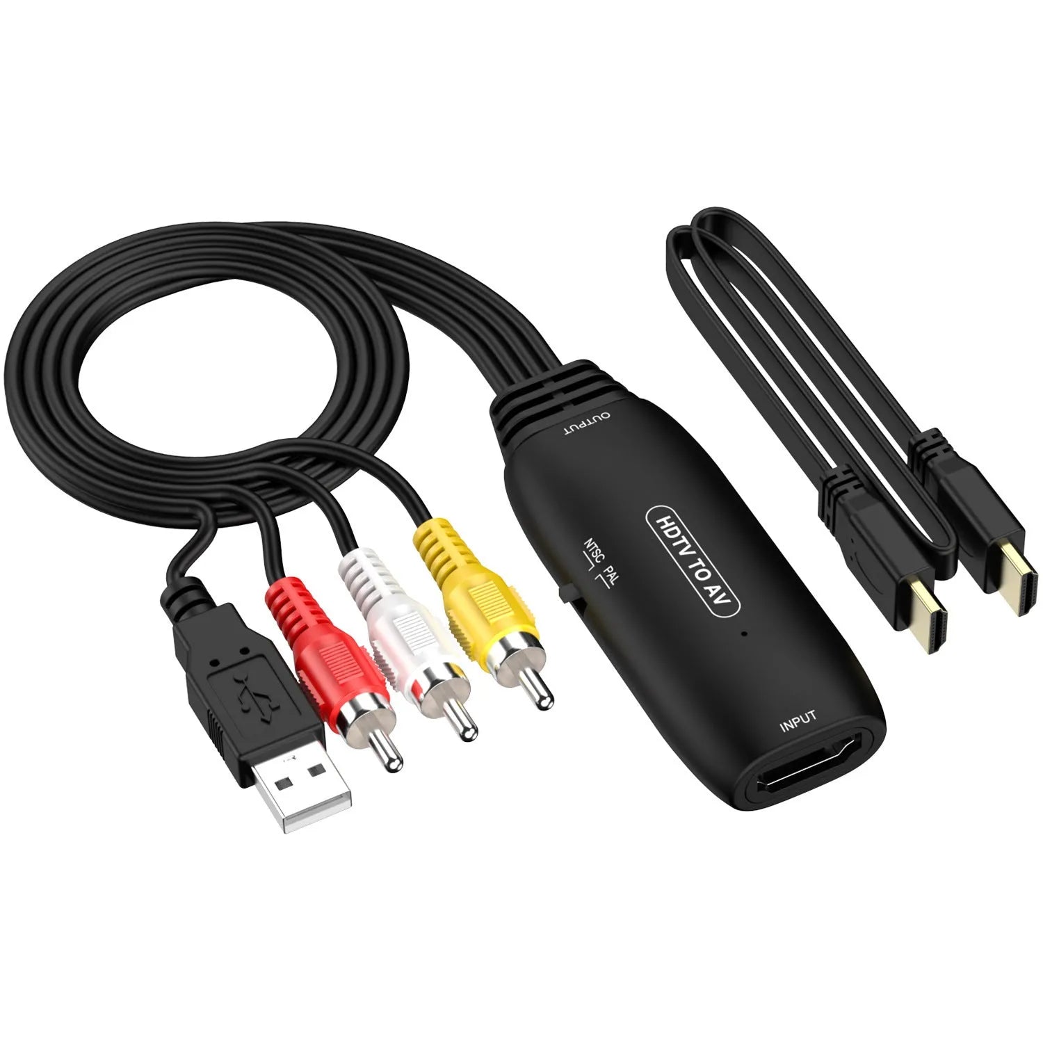 HDMI to AV converter cable 110cm length for 1080p video transfer to legacy equipment